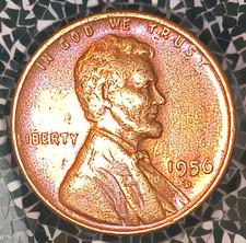 1956-D Denver Lincoln Wheat Small Cent Bronze RED Business Strike KM#132