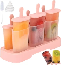 Popsicles Molds Set, 6 PCS Ice Pop Mold,Homemade Ice Cream Mould with Sticks,...