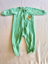 Vintage Disney Winnie the Pooh Terry Cloth Footed Sleeper One-Piece Baby Pajamas