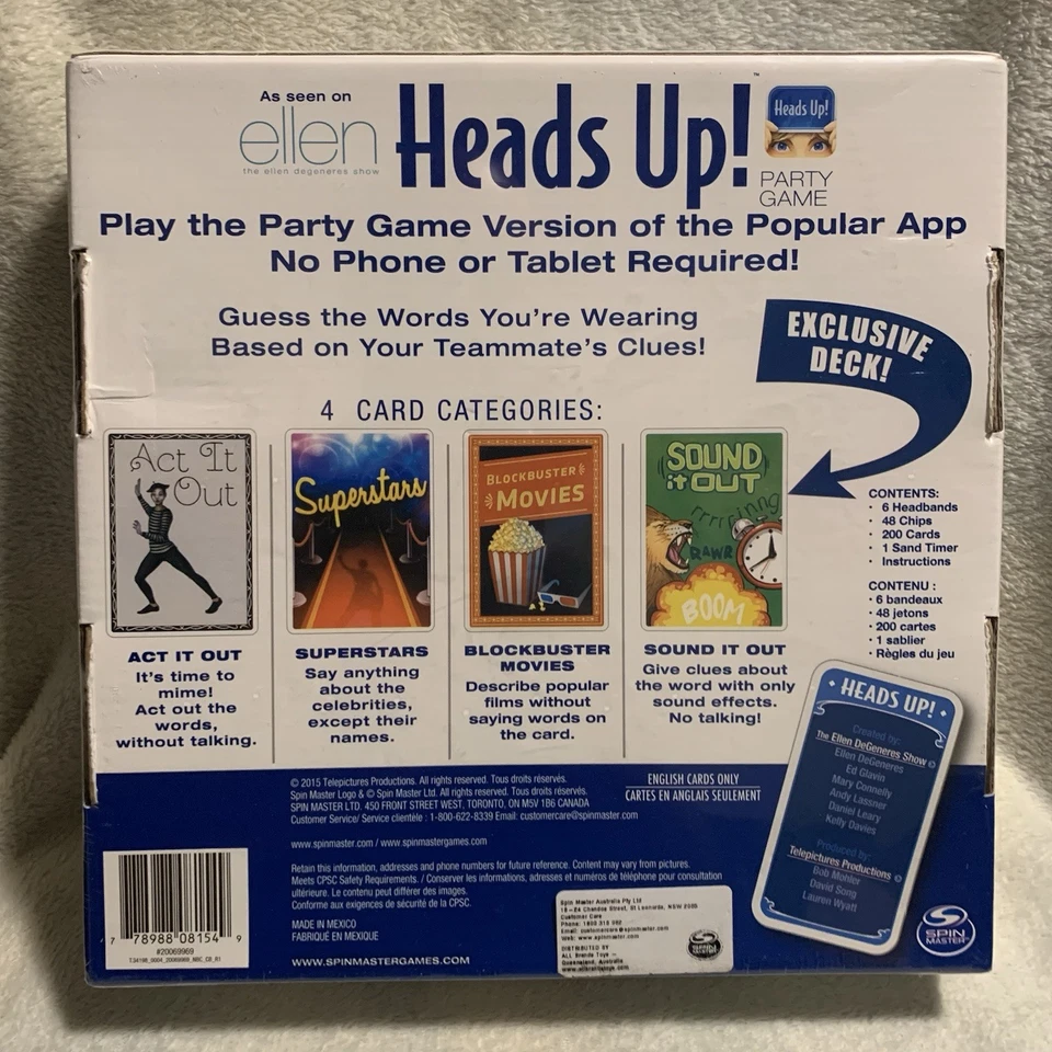 Heads Up Board Game - 2nd Edition Sound It Out Deck (Ellen Show) - Brand New - image 2 of 2