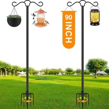 "Double Shepherds Hooks for Outdoor,2 Pack 90 Inch Bird Feeder Pole with... "