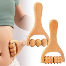 2X Wooden Massage Roller Wood Therapy Body Massager Anti Cellulite Roller Massag