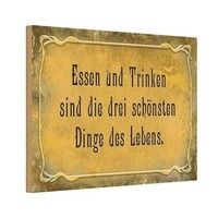 Holzschild 12X18 Cm Essen Trinken 3 SchöNste Dinge Deko Geschenk Holz Schild