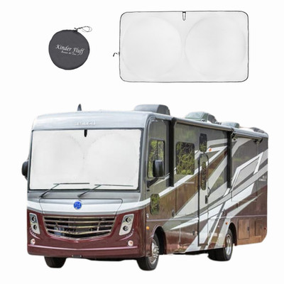 Kinder Fluff 1 Panel Windshield Sunshade-certified-Blocks 99.87% UVR RV (98x46in