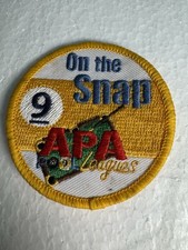APA American Poolplayers Association Patch. 9 Ball On The Snap. 2.5  x2.5  