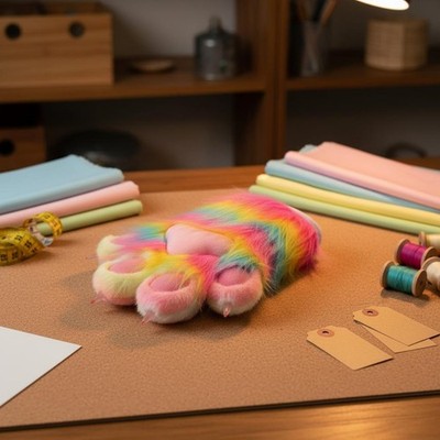 Fursuit Krallenhandschuhe flauschig Plüschkrallenhandschuhe auffällig