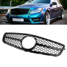 Schwarz Grill Kühlergrill ohne Kamera Stern für Mercedes C-Klasse W204 S214 C204