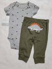Carters 3 Month Boys Dinosaur Butt Pants Short Sleeve Bodysuit Outfit NWT Cotton