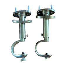 Set Of 2 Brass Curtain Rod Bracket, Adjustable 5" - 6.5" inches Long, Plant Hook