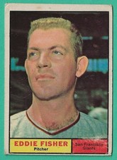 VINTAGE 1961 TOPPS BASEBALL CARD # 36 EDDIE FISHER SAN FRANCISCO GIANTS