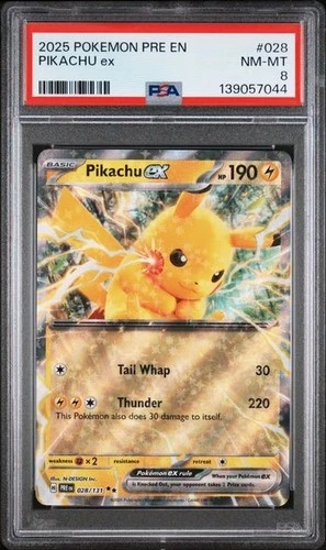 New Listing2025 POKEMON PRE EN-PRISMATIC EVOLUTIONS #028 PIKACHU EX PSA 8