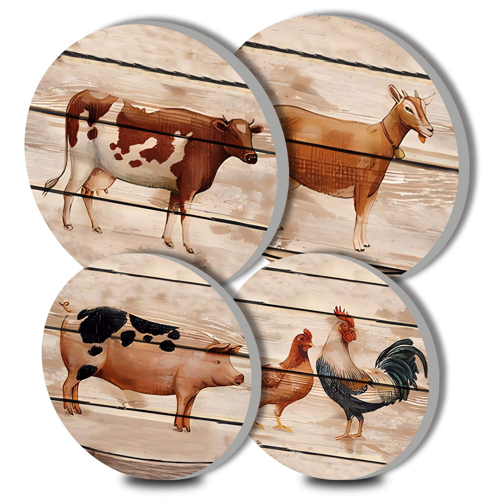 Couvre-plaque de cuisson métal rond pour plaque électrique de cuisine lot de 4 pièces blanches