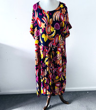 LITTLE PARTY DRESS Midi Maxi Dress Size 22 Fruit Salad Short Sleeves