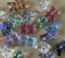16 LAMPWORK GLASS BEAR BEADS - MIXED COLOR 15 X 12mm - jewelry making