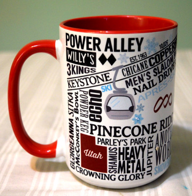 Red & White Utah Ceramic Coffee Mug 16oz Cup Orca Coatings B18