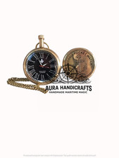 AURA Victoria Brass Pocket Watch London Nautical Maritime Collectible Watch Gift