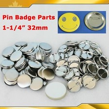 DIY 100Sets 1-1/4" 32mm Pin Badge Button Parts Supplies for Pro Maker Machine