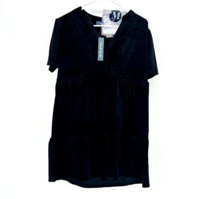 ModCloth | NWT Women s S Small Black Levels of Levity Babydoll Tiered Dress