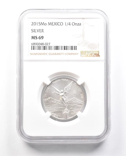 2015 Mo Mexico 1/4 Onza Silver Libertad MS69 NGC *3293