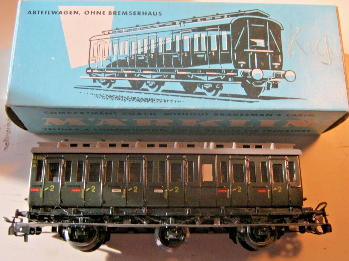 Lot De 3 Wagons Voyageurs HO Märklin – Réfs 4004, 4004, 4005 – Avec Éclairage – Occasion