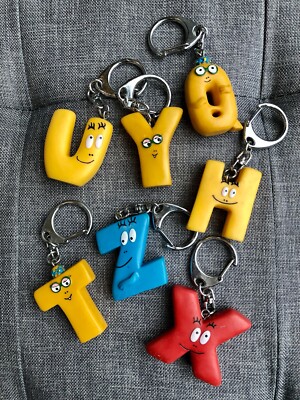ALPHABET BARBAPAPA KEYCHAINS/ KEYFOBS H - Q - T - V - X - Y - Z | eBay