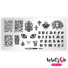 Whats Up Nails B063 Goth is the New Black Stamping Plate For Stamped Nail Art