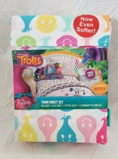 3 pc Dream Works Trolls Peace Rainbow Twin Sheet Set NIP