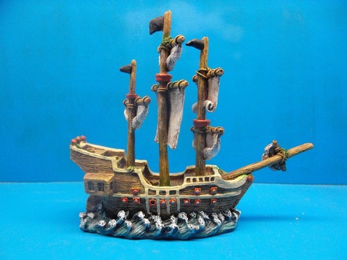 SAILING WAR SHIP EB072 AQUARIUM RESIN FISH TANK DECOR HAND PAINTED BEAUTIFUL !! - Picture 5 of 6