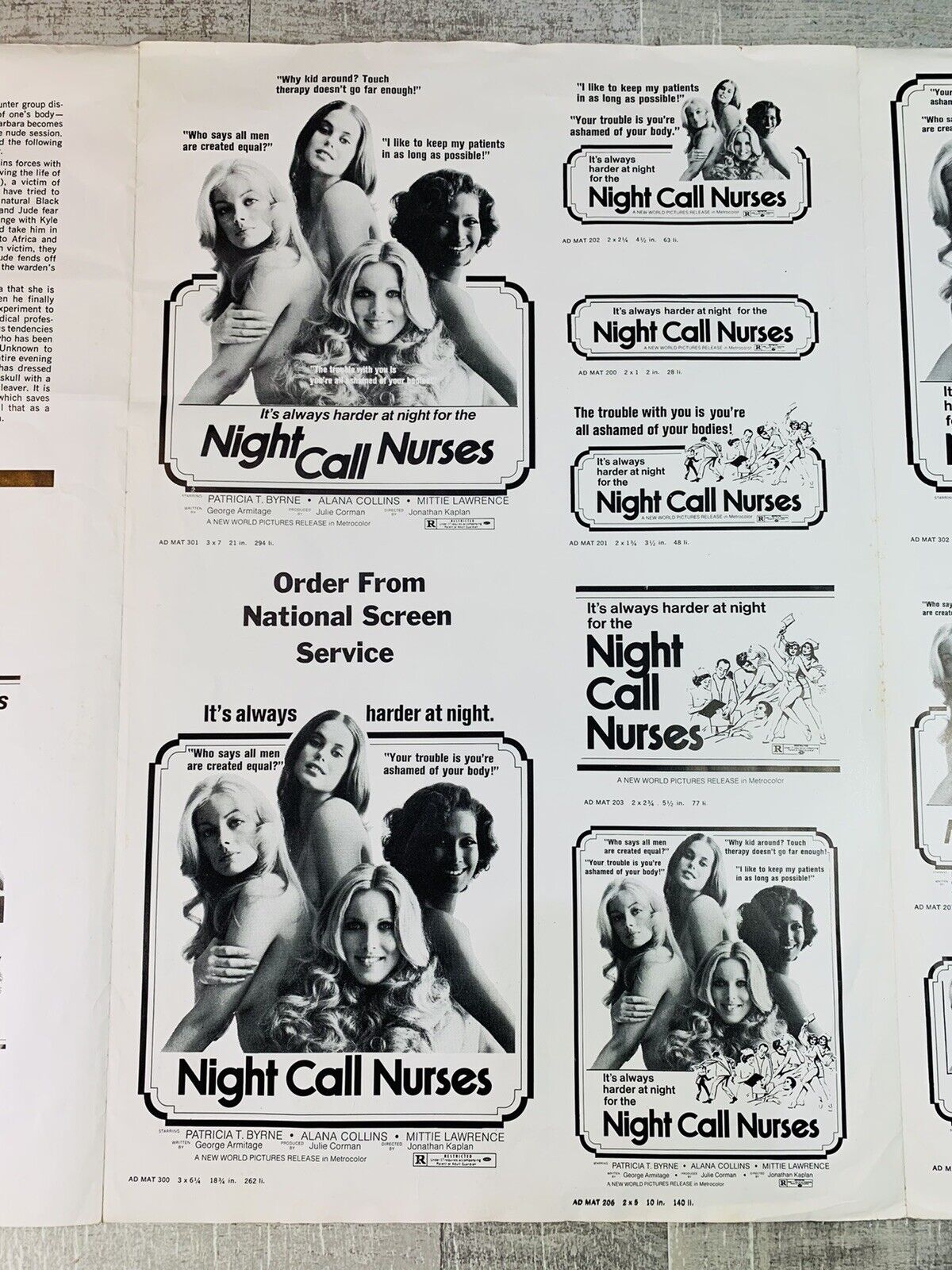 NIGHT CALL NURSES 1972 Original 1- SHEET Movie Poster