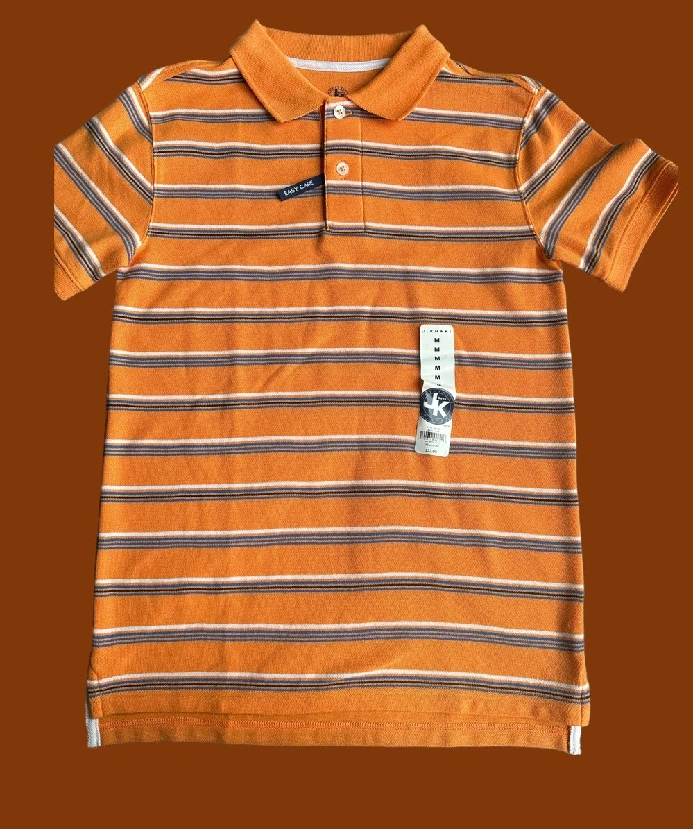 Chemise Fille J Khaki Rose à Rayures Orange - Manches Courtes, Taille M (10/12), Occasion Très Bon état