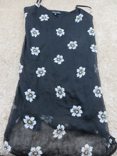 KEendall & Kylie Jenner Mini Strap Dress S Lightweight Knit Black Daisy Sheer