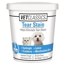 Vet Classics Tear Stain Supplement For Dogs Cats, 65 Soft Chews