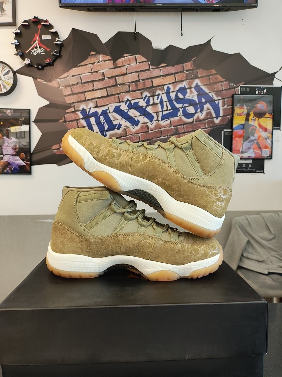 jordan 11 olive lux on feet