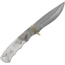 Knife Making Drop Point Hunter Blade Blank Full Tang Brass Guard 9.5" Overall