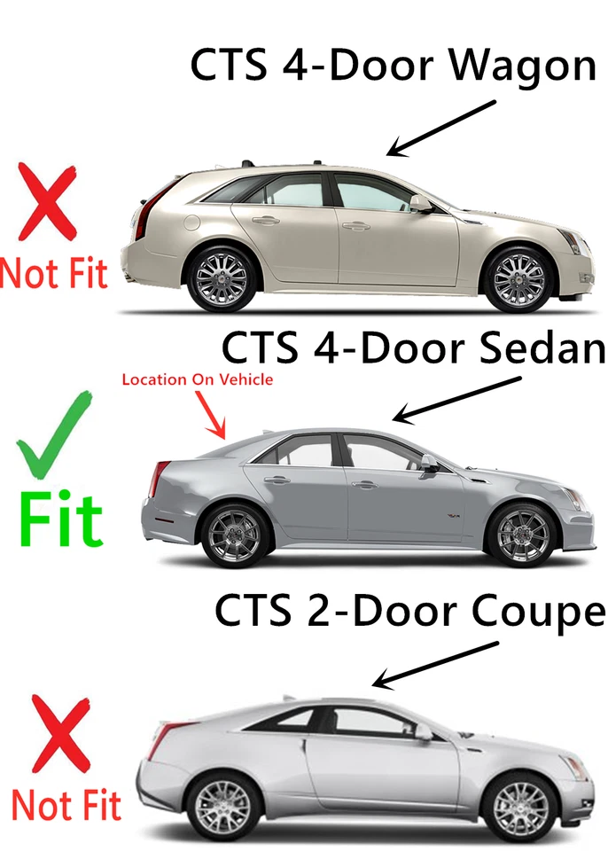 Подходит для Cadillac CTS 4 Dr седан 2008-2013 годов выпуска заднее стекло с подогревом с антенной - Изображение 3 из 4