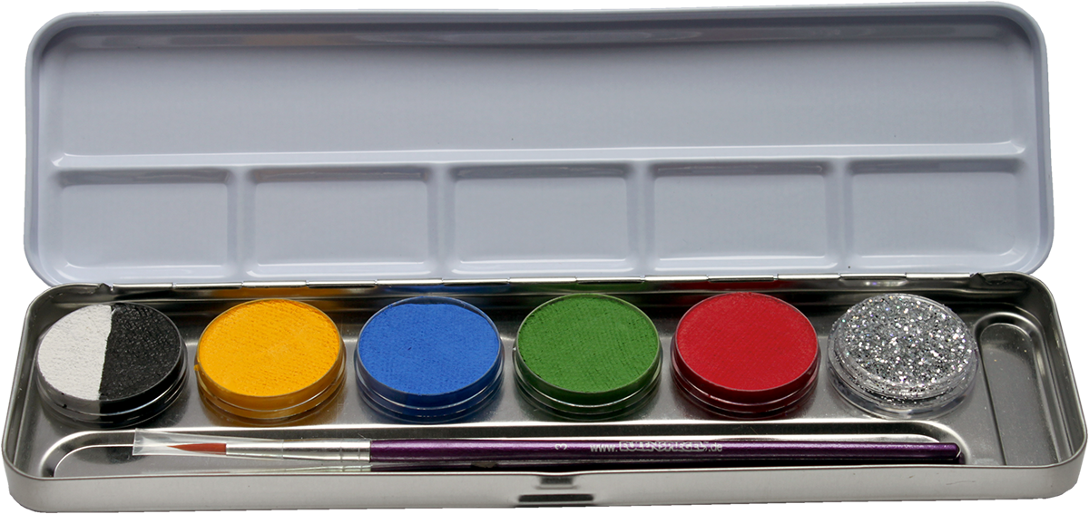 Eulenspiegel Schminkpalette – 24 Farben, 3 Pinsel & Schwämme Für Kreatives Make-up