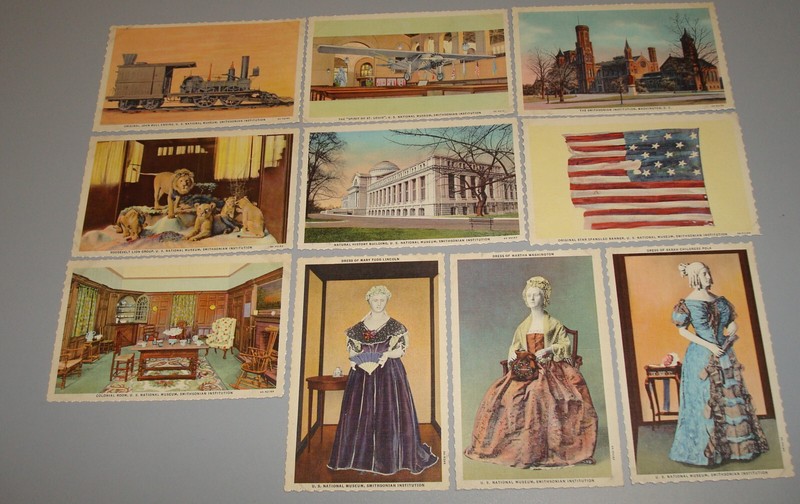 POSTCARD Vintage Smithsonian Institution Set of 10 Unposted Cards