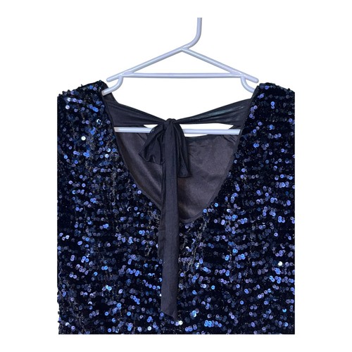 Women’s Dress: Elegant Purple Sequin Black Dress. Open Back Dress. Size 10 - Picture 4 of 8