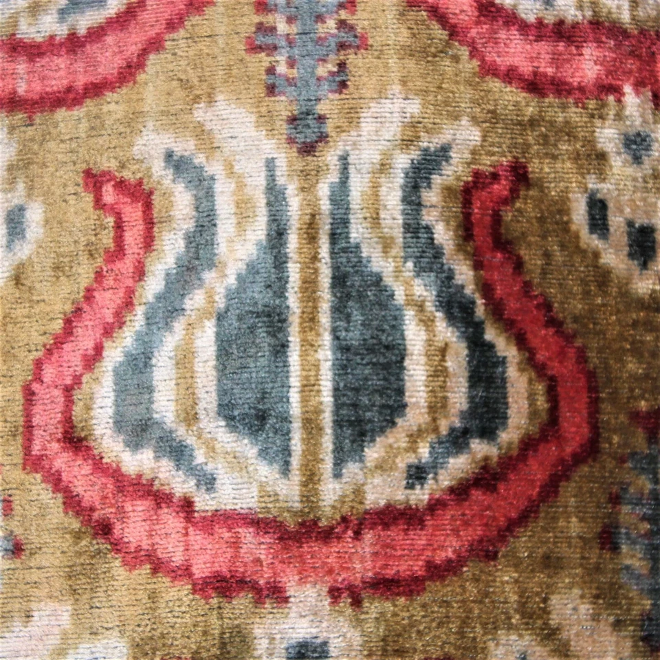 Calicomfy Hecho a Mano Lujo 100% Terciopelo Seda Decorativo Diseño IKAT + Inserto Foto 4 de 4