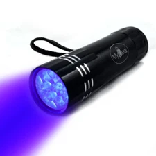 Ghost Hunting UV FLASHLIGHT Ultraviolet 9 LED Paranormal Research w/ Batteries