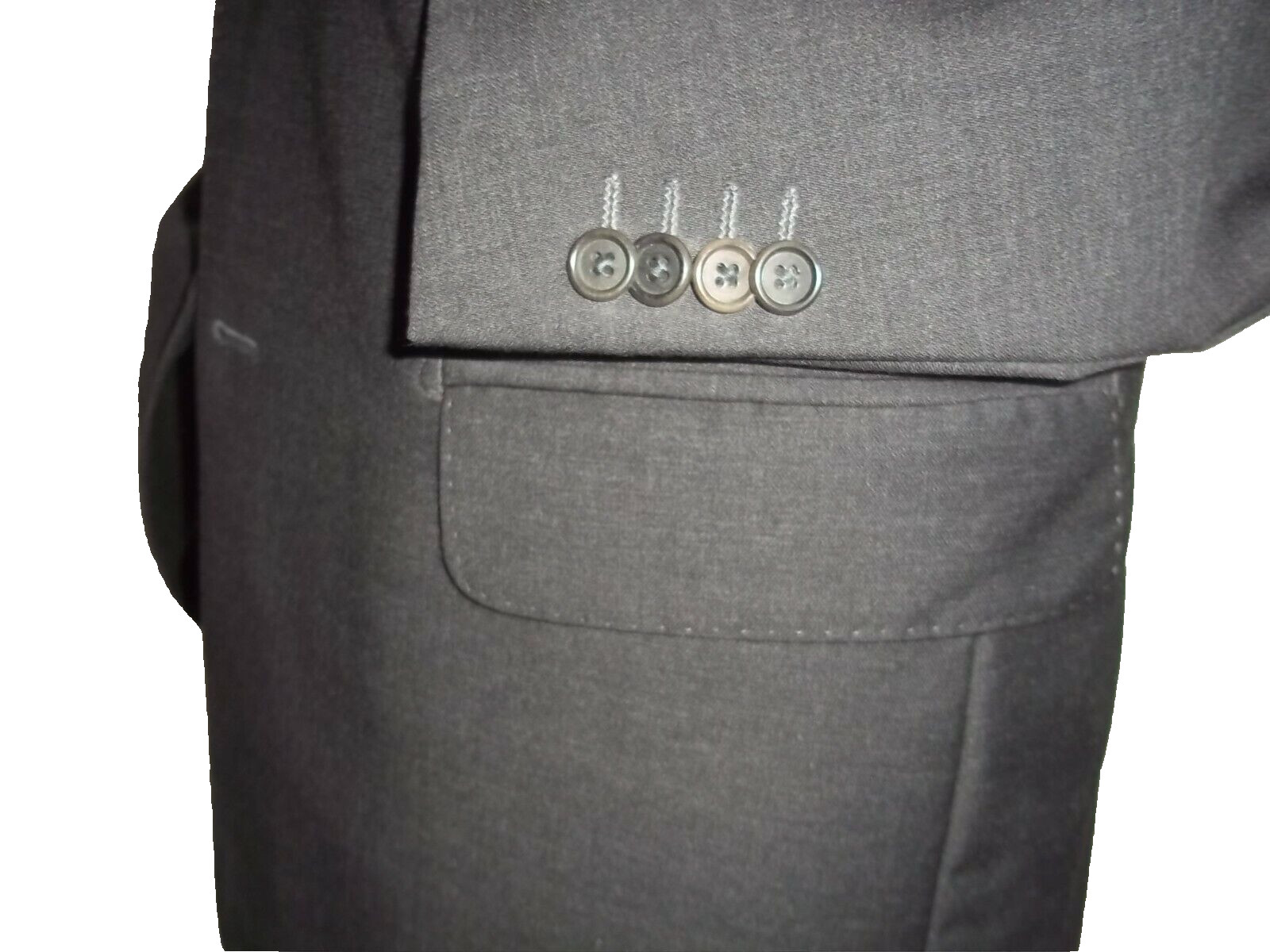 ! Tiglio Solid Gray 3Button Side Vents Super 150 … - image 5