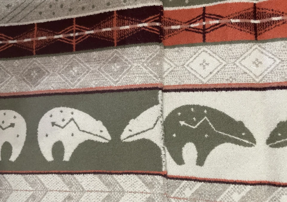Pendleton Heartline Bear Native American Jacquard Fabric Remnant 66" x 75" 2 Yds - Image 2 of 4