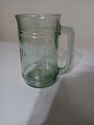 Vintage Coca Cola Green Mug Embossed Handled Drinking Glass