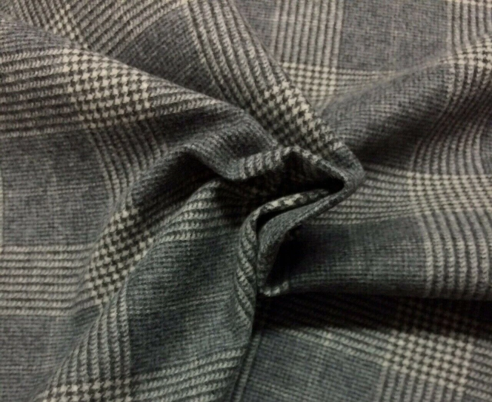 BALLARD DESIGNS GLENN CHARCOAL PLAID HOUNDSTOOTH WOOL FABRIC BY THE YARD 54"W - Image 4 of 4