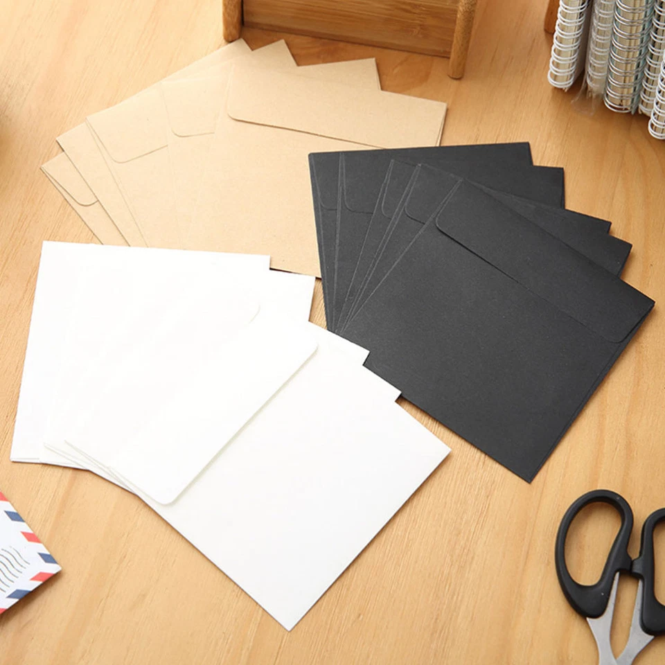 10pcs 10*10cm Kraft Square Mini Blank Envelopes for Card Wedding Scrapbooking - Image 3 of 4