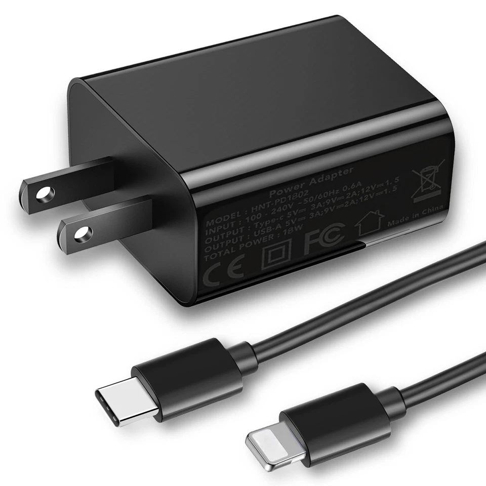 18W 2-Port Fast Wall Charger Plug+Cable For iPhone 13 Pro Max Mini iPad 9 Air 3 - Image 2 of 4