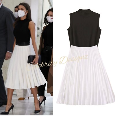 Queen Letizia Inspired Pussy Bow Windowpane Check Blouse