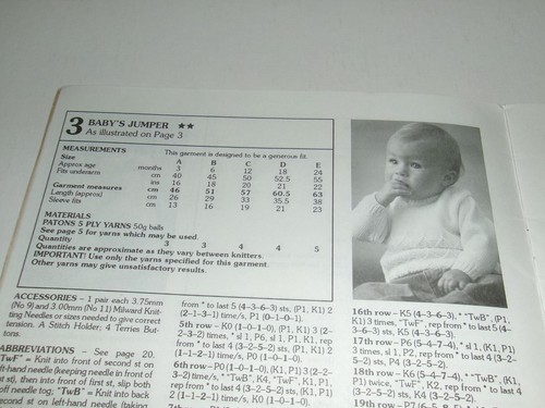 Patons #1150 Little Wonders Baby Knitting Patterns 3,4,5,8 ply - 8 patterns - Picture 6 of 14