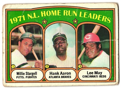 Stargell-Aaron-May 1972 Topps MLB Leaders Card  #99 Set Filler