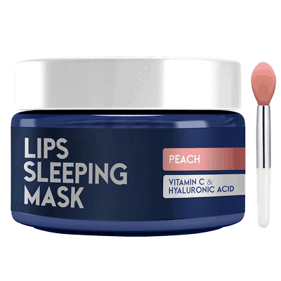 Lip Sleeping Mask with Hyaluronic Acid Vitamin C Nourish Hydrate Dry Lips  Peach